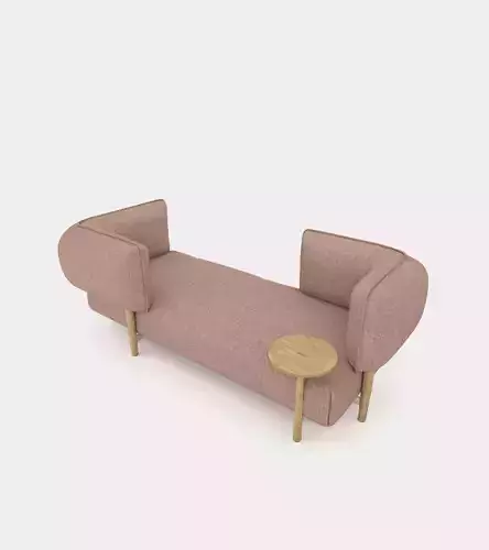 Modular fabric seat bench 3D model