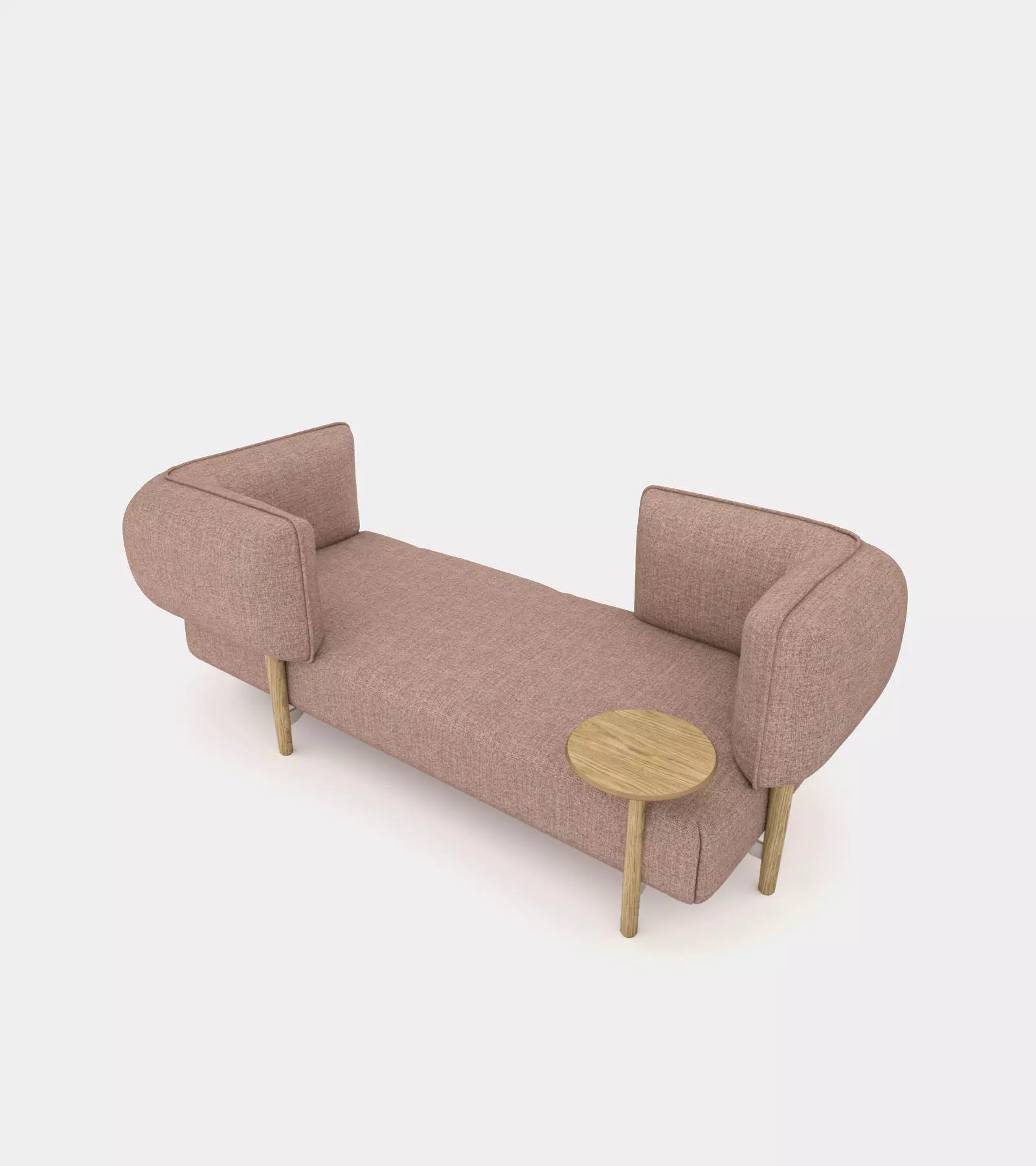 Modular fabric seat bench 3D model_0