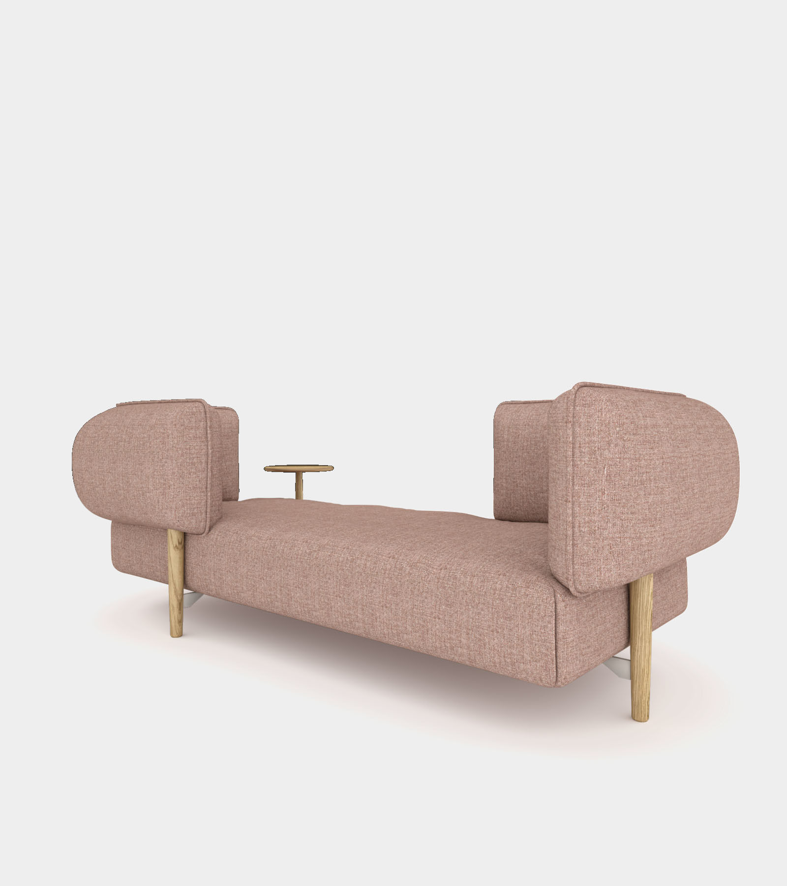 Modular fabric seat bench 3D model_1