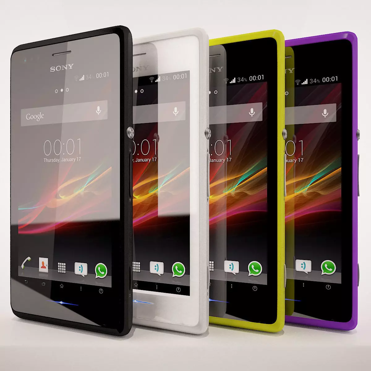 Sony Xperia M All Colors 3D model_0