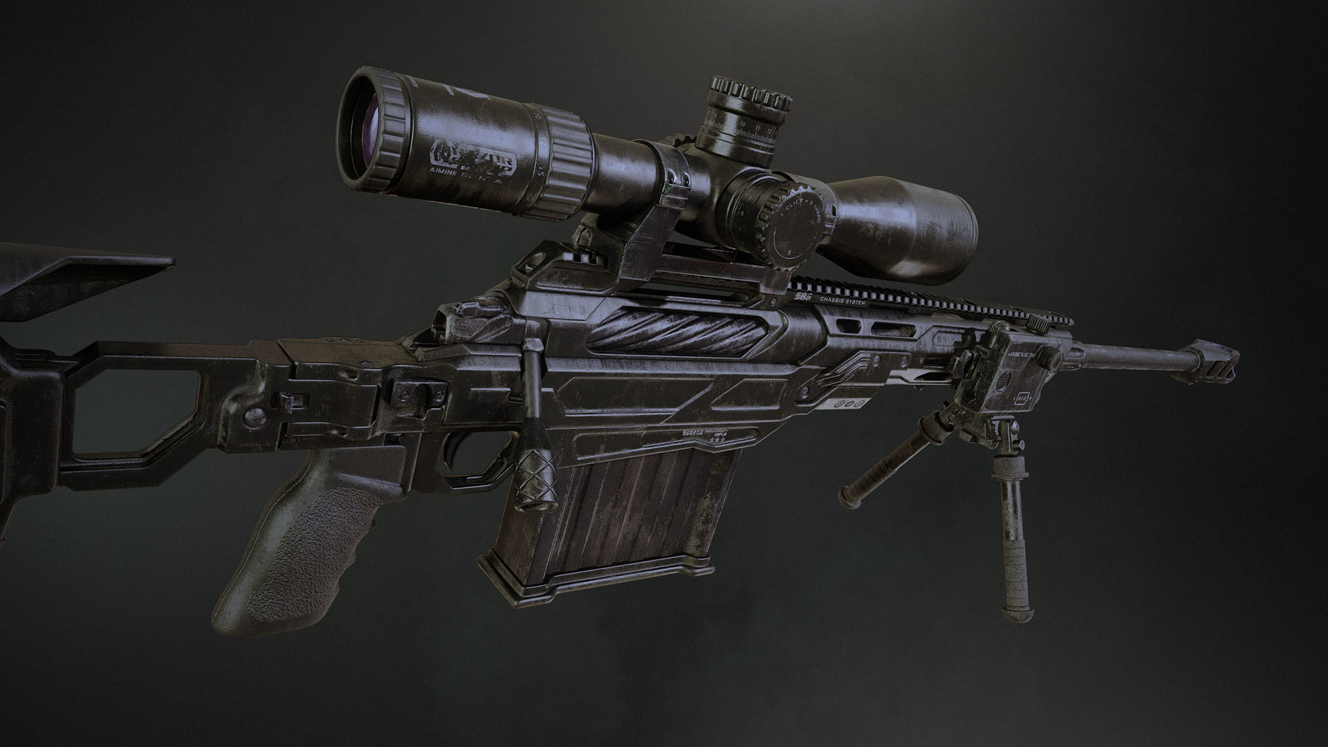 SBG Precision Rifle Low-poly 3D model_6