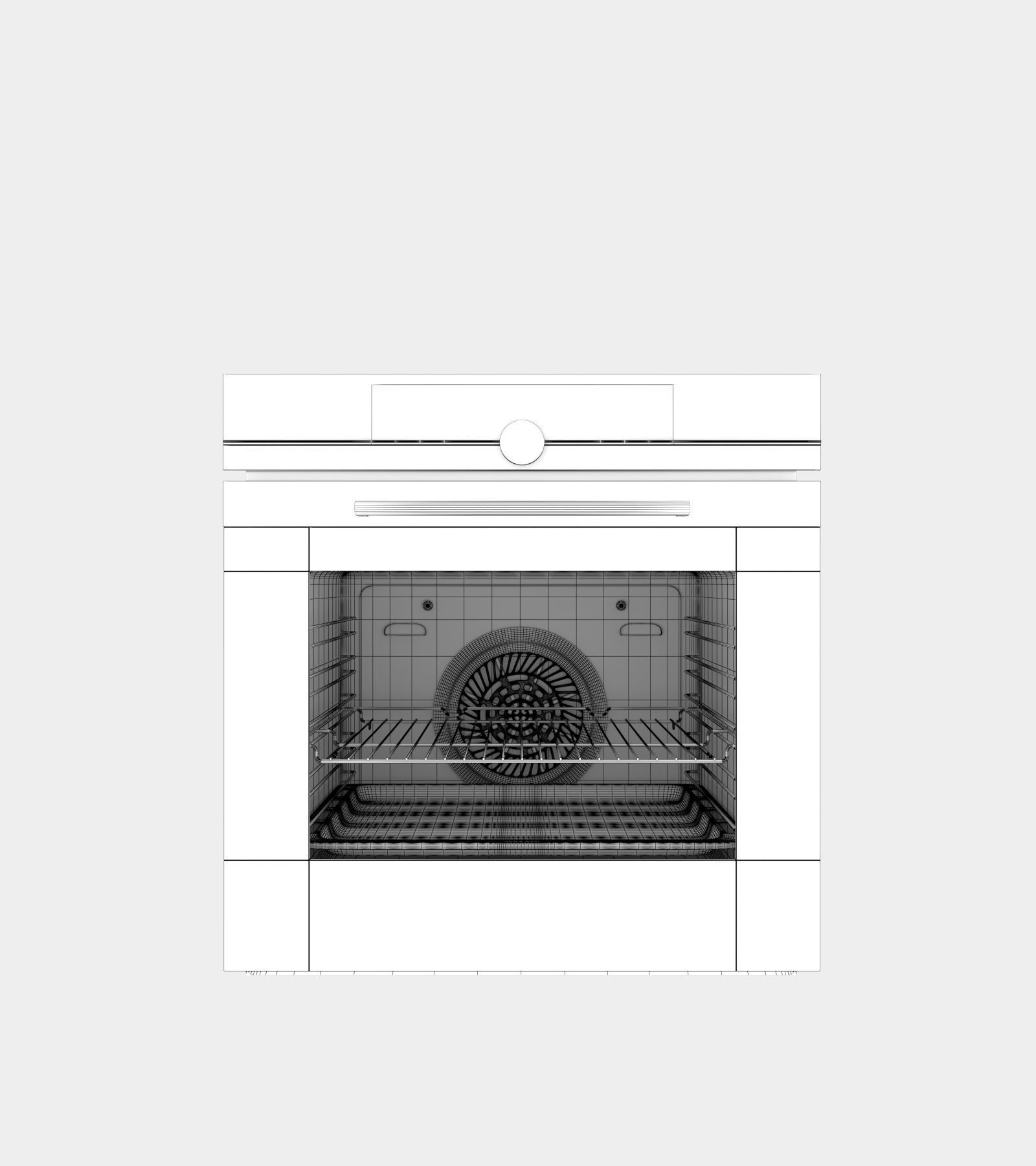 Black oven 3D model_3