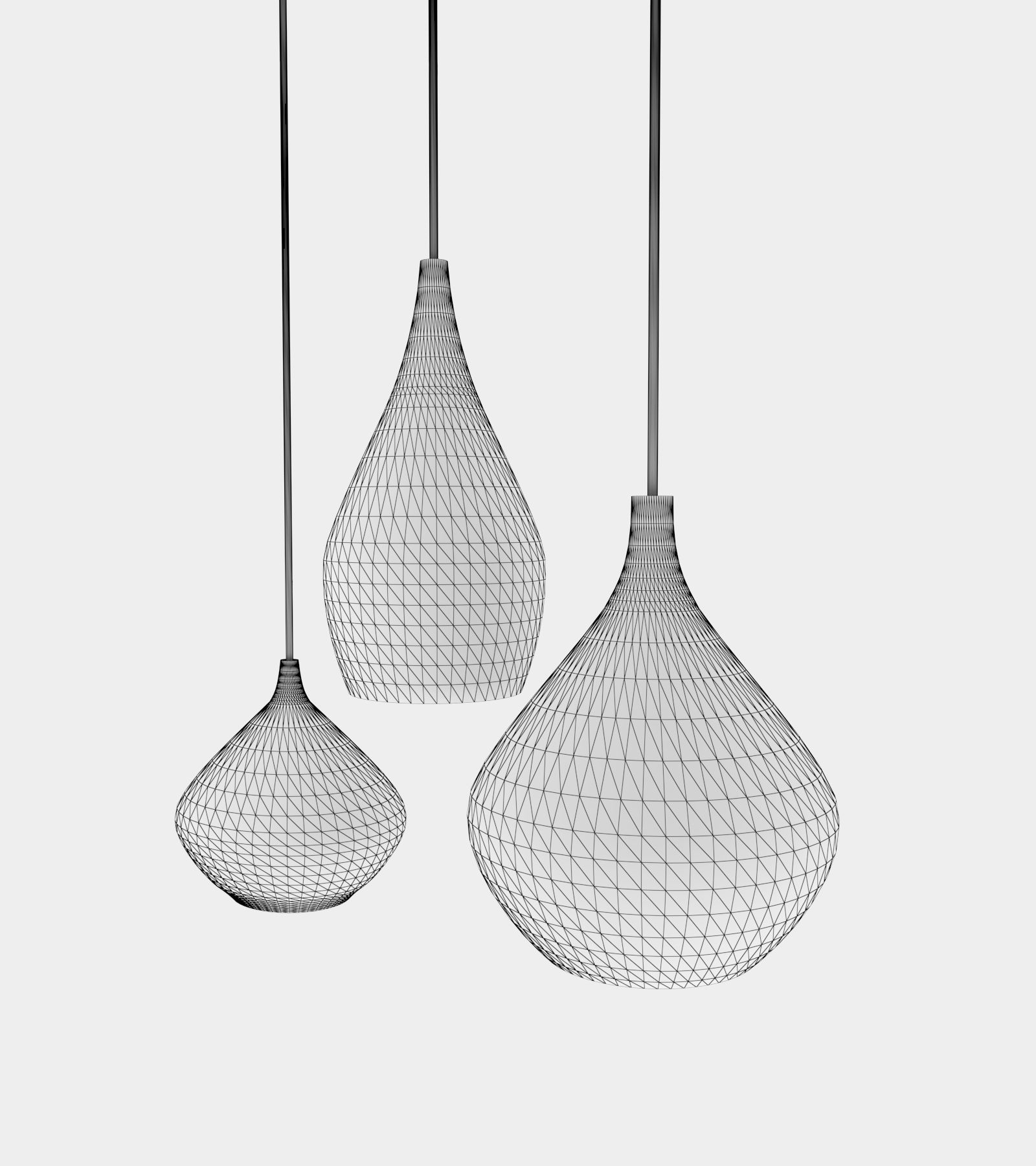 Round glass pendant light 3D model_3