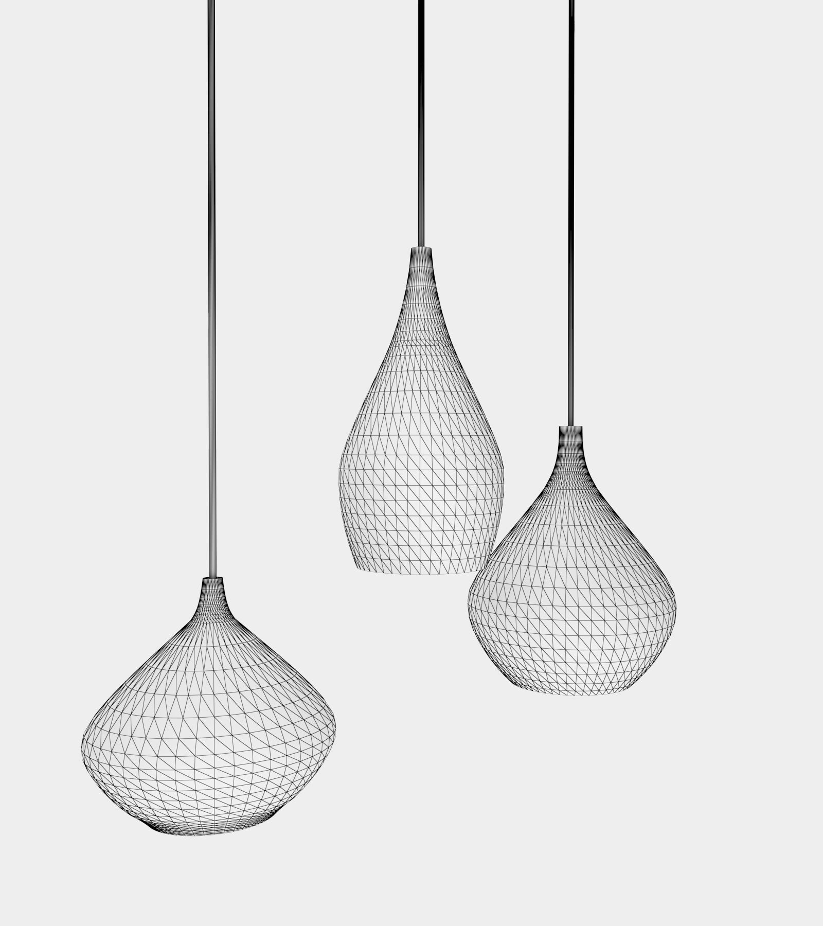 Round glass pendant light 3D model_2