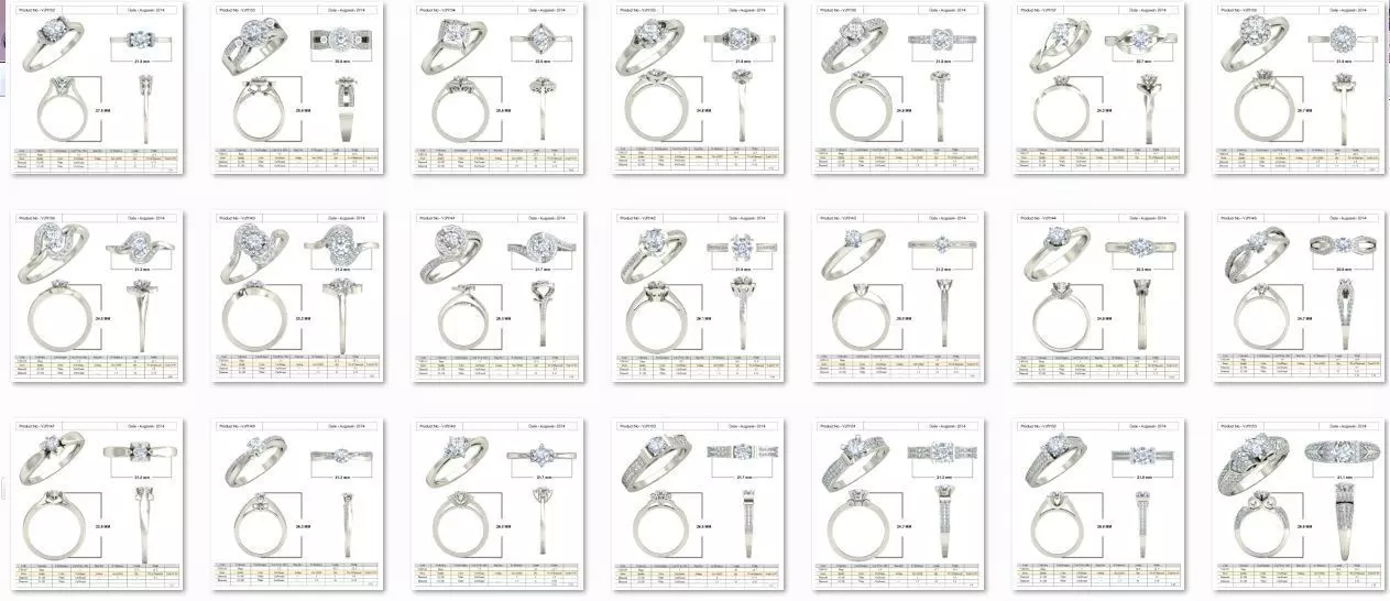 100 Bulk Women Solitaire ring Collection 3dm stl detail 3D print 3D print model