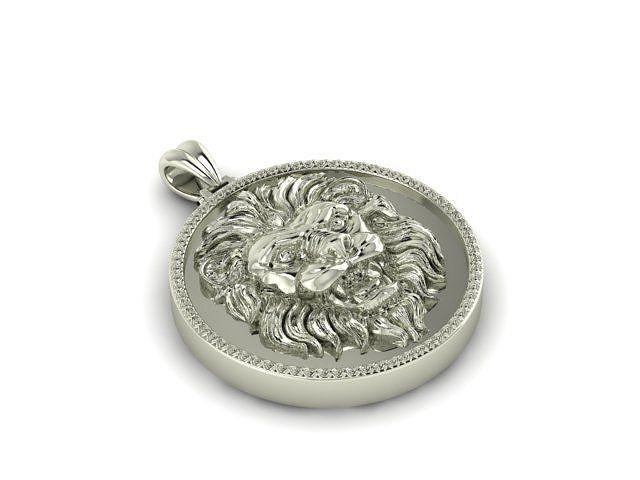 lion-pandent silver pendant with lion head 3D print model