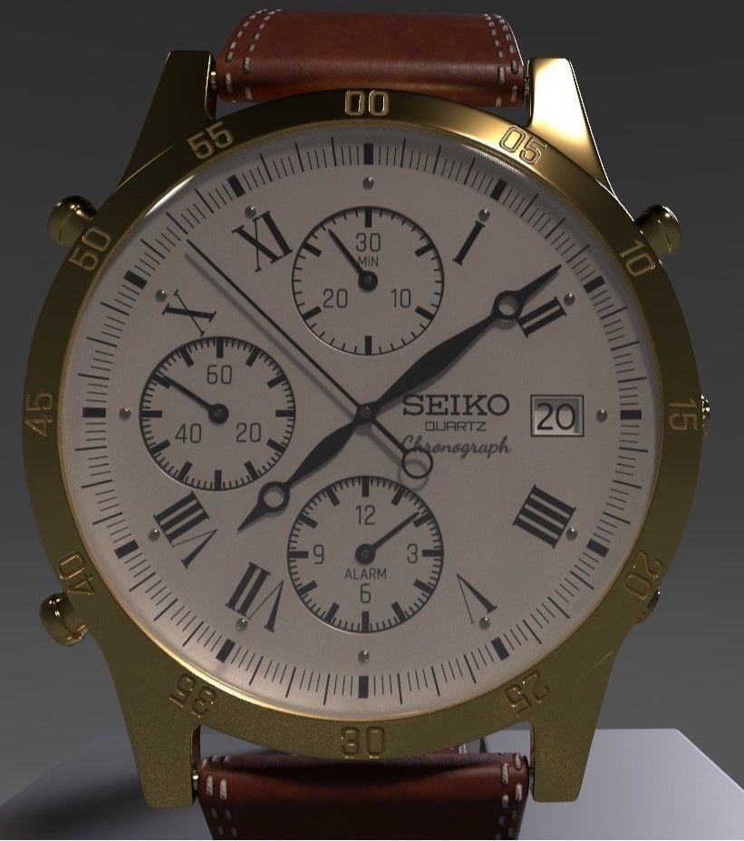 Seiko Chronograph PBR 3D model_3