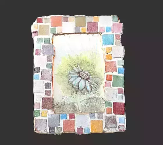 Flower Painting In Frame 3D model