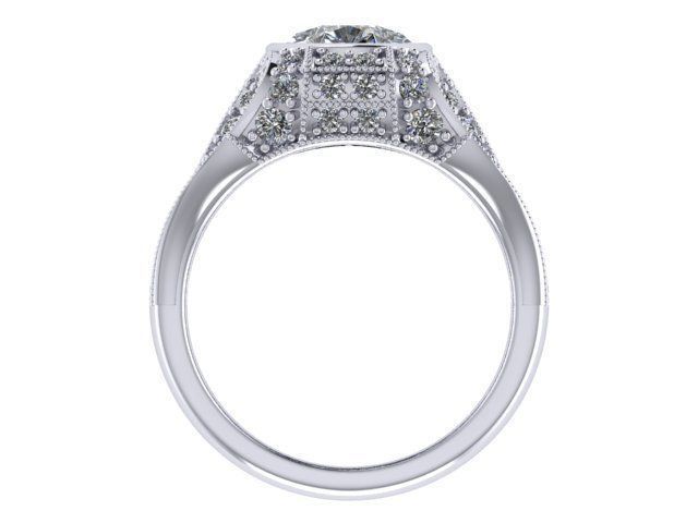 Pear shape Antique ring 3D print model_3