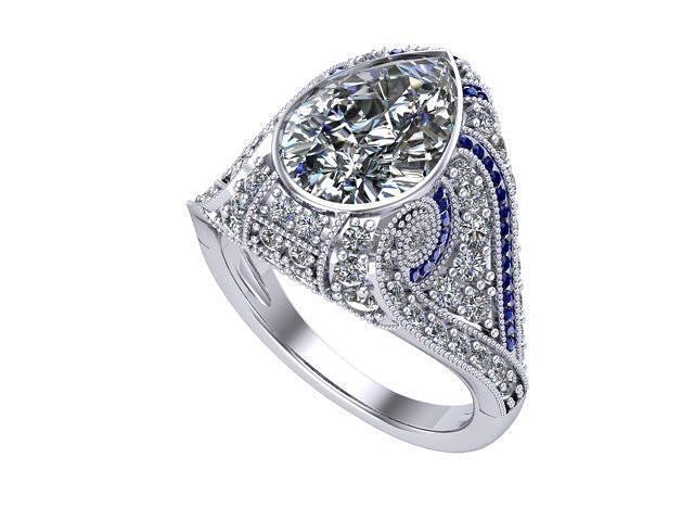 Pear shape Antique ring 3D print model