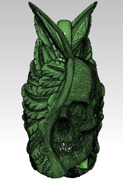Detailed Pendant man skull with wings 3D print model_3