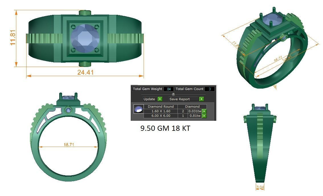 Solitaire ring 3dm stl render detail 3D print model 3D print model_1