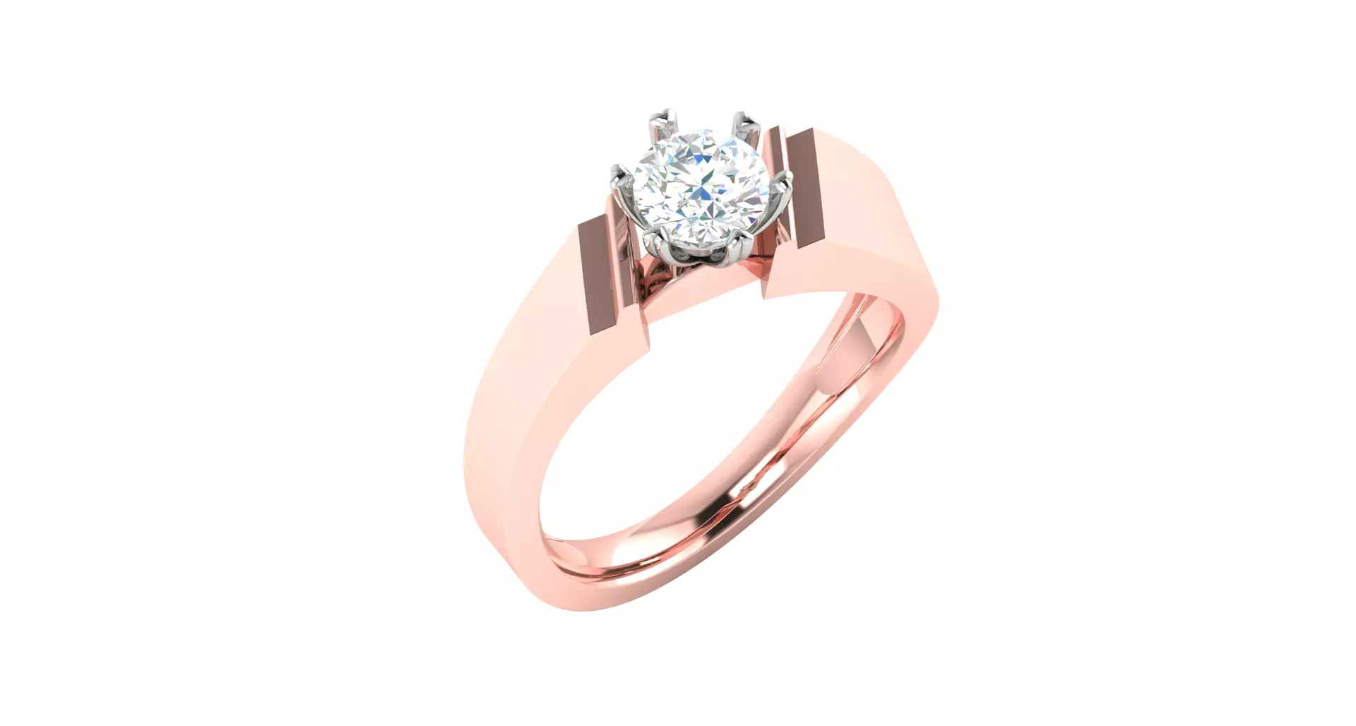 Solitaire ring 3dm stl render detail 3D print model 3D print model_0