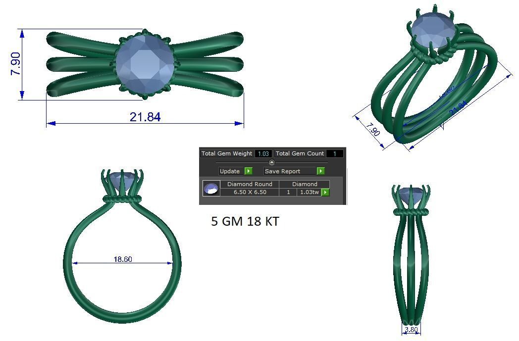 Solitaire ring 3dm stl render detail 3D print model 3D print model_1
