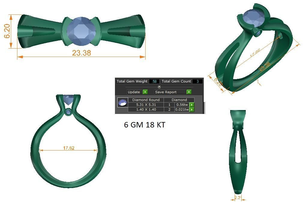 Solitaire ring 3dm stl render detail 3D print model 3D print model_1