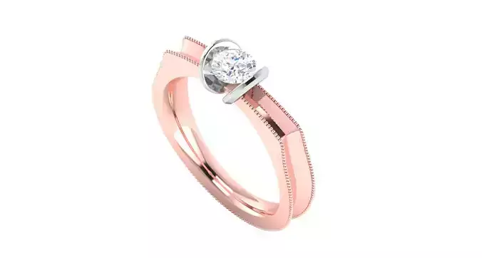 Solitaire ring 3dm stl render detail 3D print model