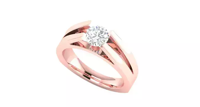 Solitaire ring 3dm stl render detail 3D print model