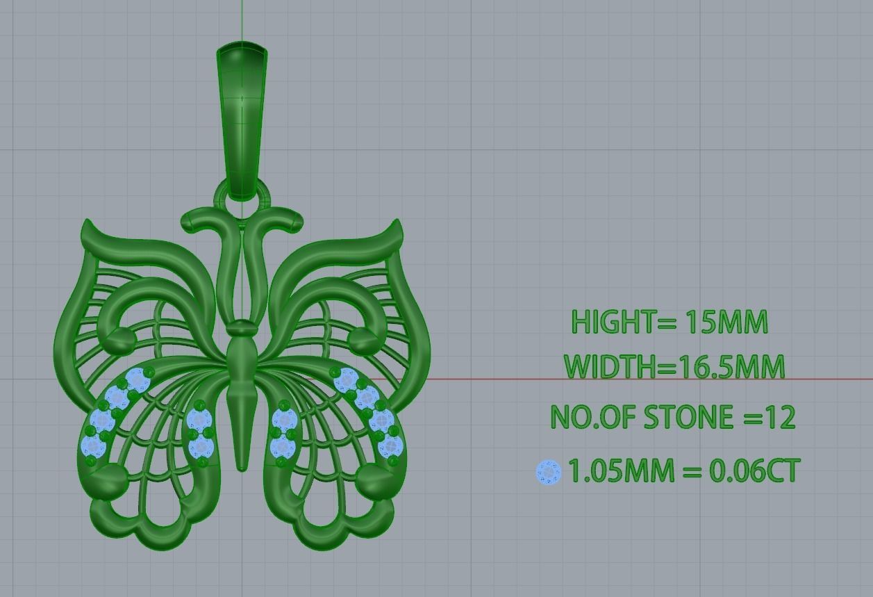 BUTTERFLY PENDANT 3D print model_1