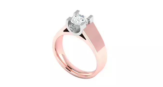 Solitaire ring 3dm stl render detail 3D print model