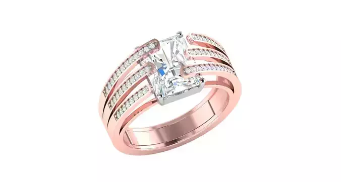 Solitaire ring 3dm stl render detail 3D print model