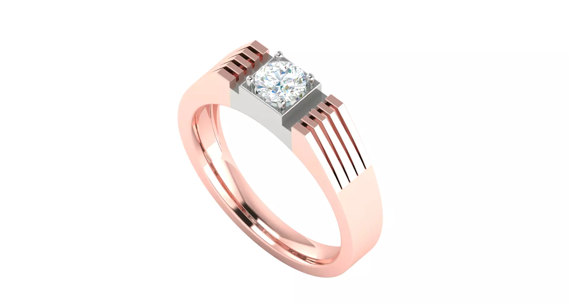 Solitaire ring 3dm stl render detail 3D print model 3D print model_0