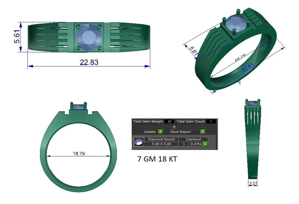 Solitaire ring 3dm stl render detail 3D print model 3D print model_1