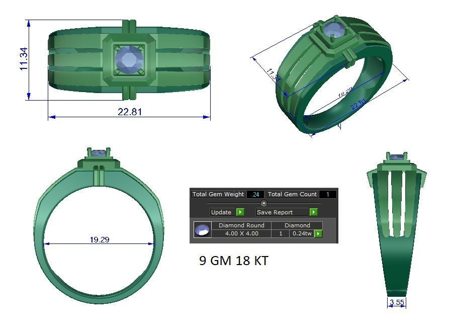 Solitaire ring 3dm stl render detail 3D print model 3D print model_1