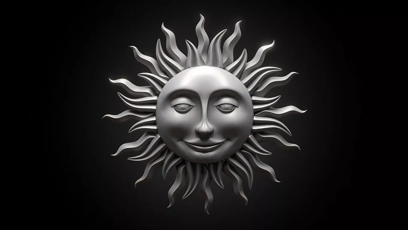 Ornamental Sun Face Decorative Wall Relief for 3D Printer 3D print model