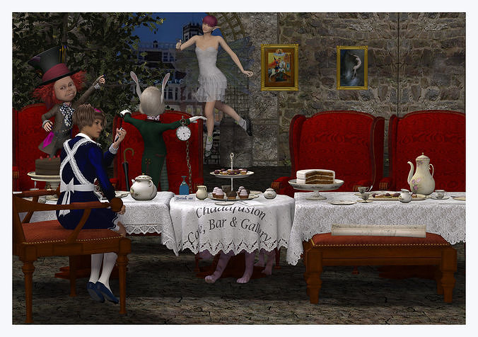 Teaparty tea party with people 3D model