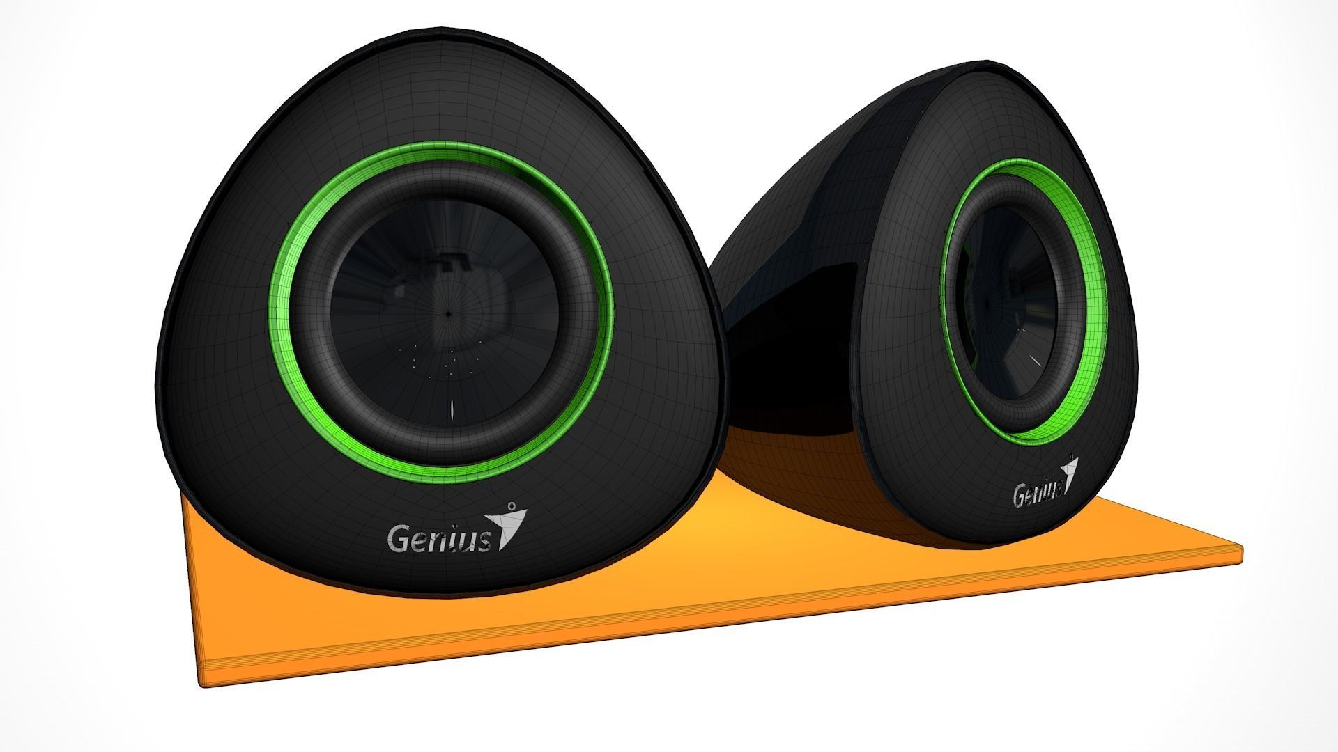 Computer Speakers Low-poly 3D model_7