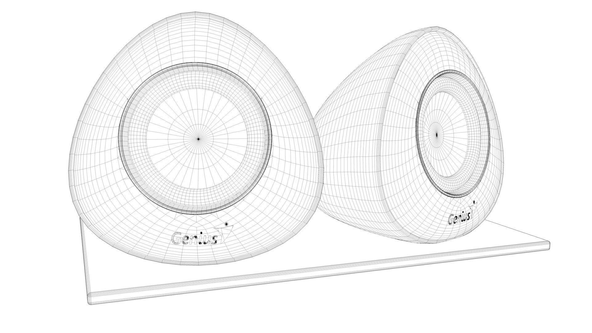 Computer Speakers Low-poly 3D model_6