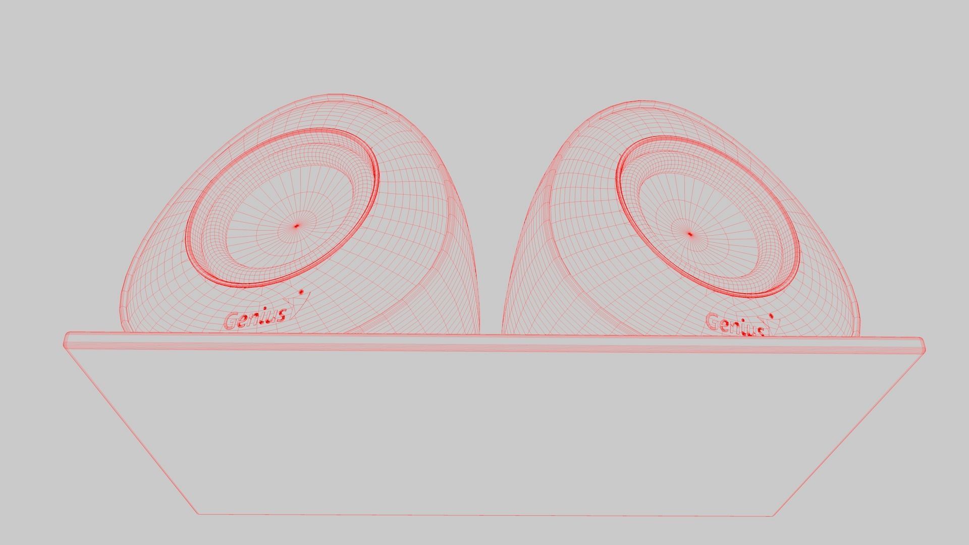 Computer Speakers Low-poly 3D model_5