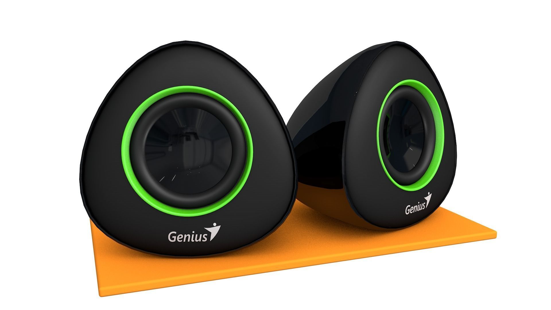 Computer Speakers Low-poly 3D model_2