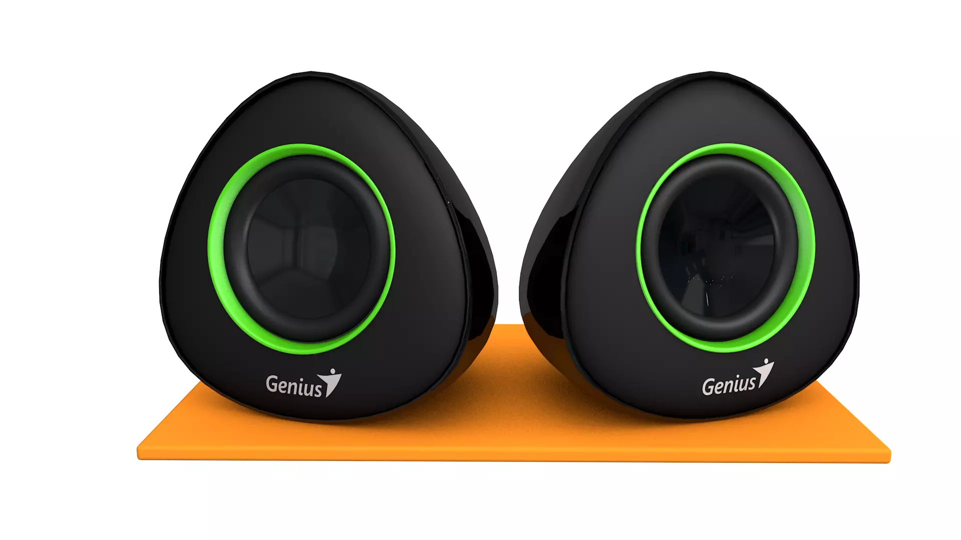 Computer Speakers Low-poly 3D model_0