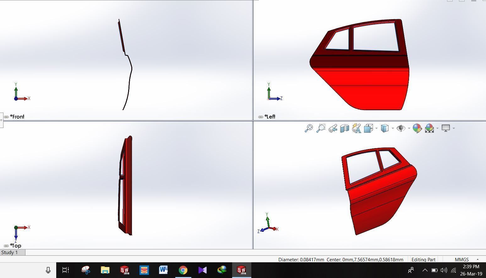 car door 3D model rigged SLDPRT