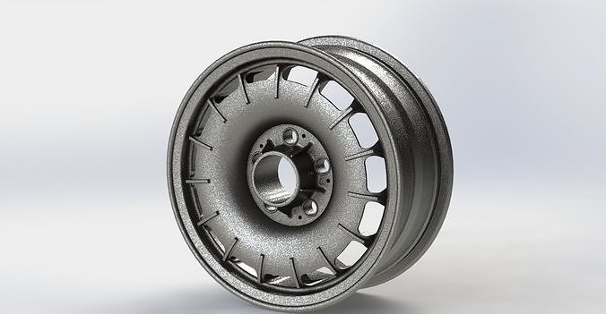 1980 model Mercedes Benz wheel rim 14 inch Low-poly 3D model