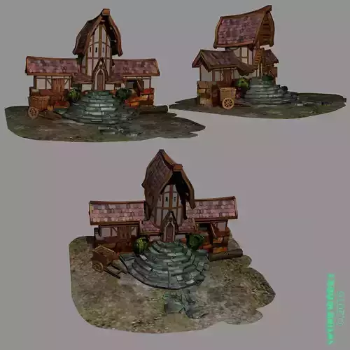 Medieval Village Nobleman House 3D model