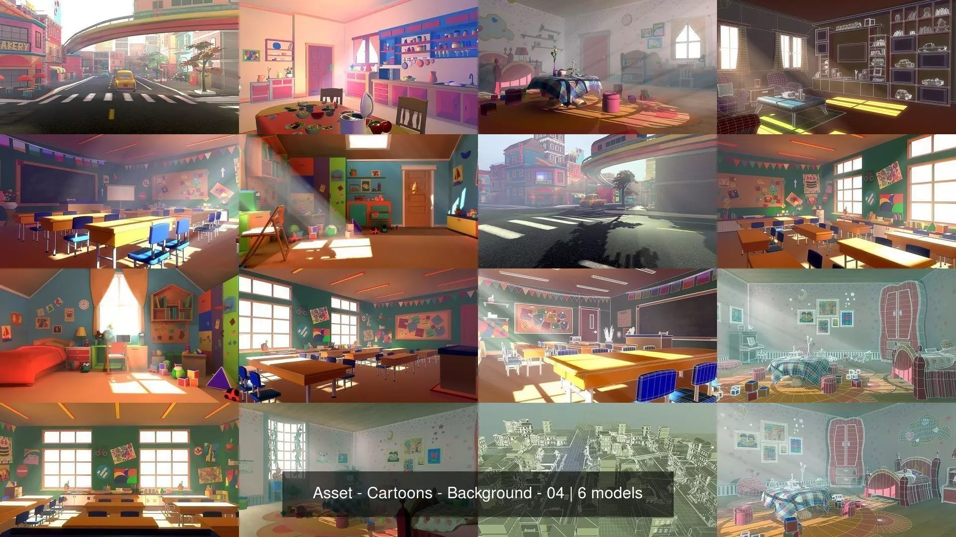 Asset - Cartoons - Background - 04 3D Model Collection_0