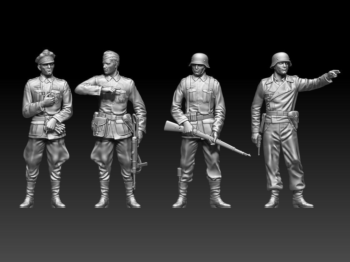 German soldiers and German officer