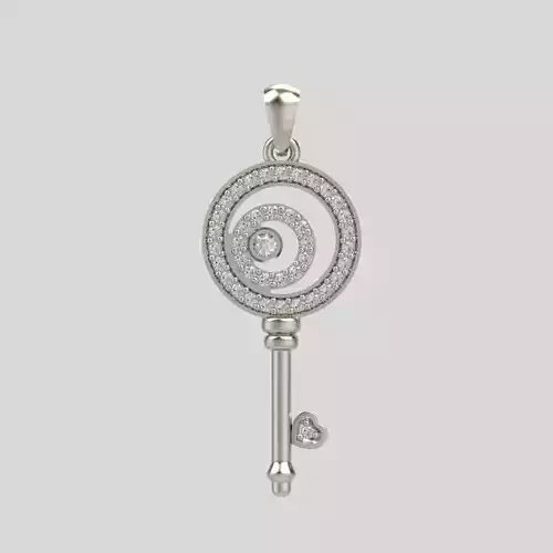 Women Pendant key design with diamonds 3dm stl 3D print model