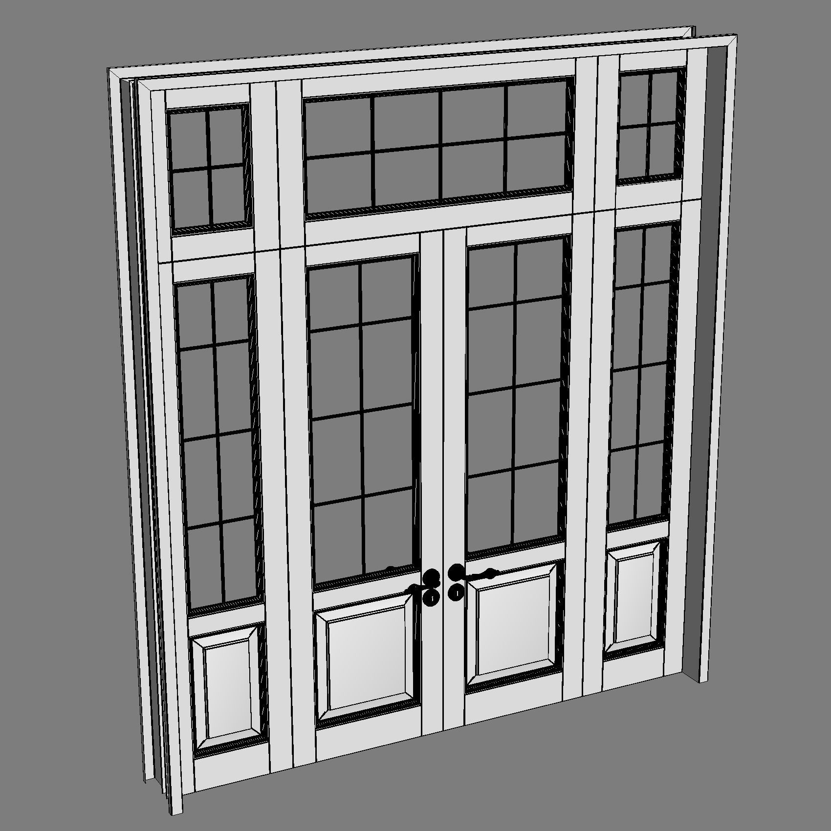 classic wooden door 3D model_4