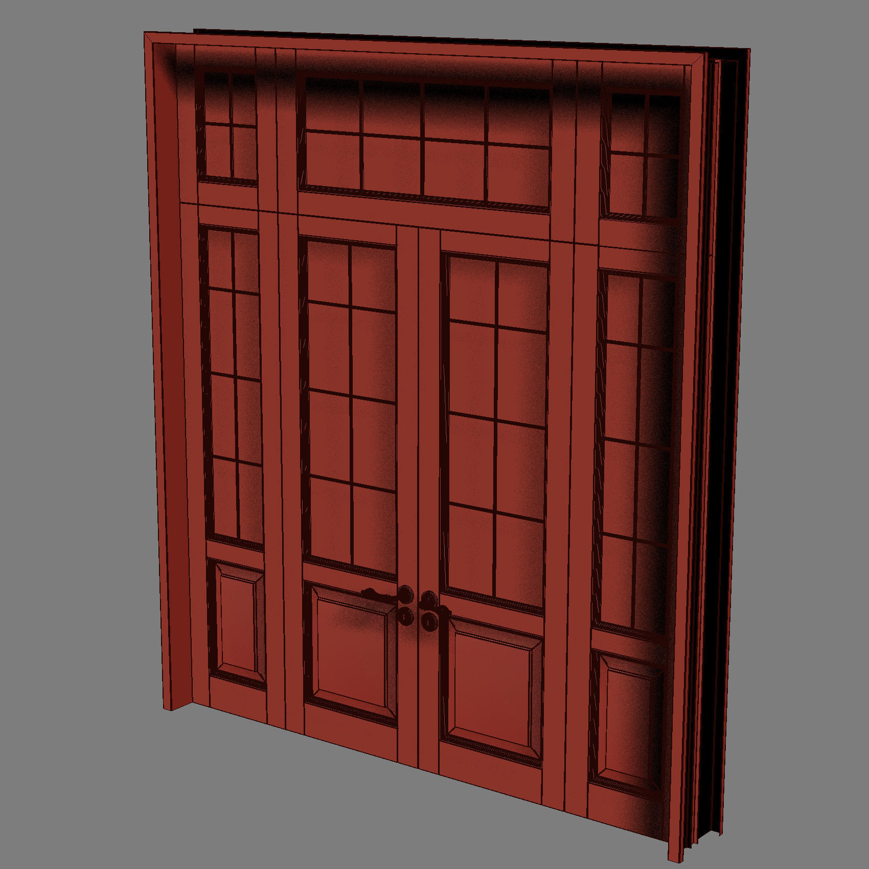 classic wooden door 3D model_7