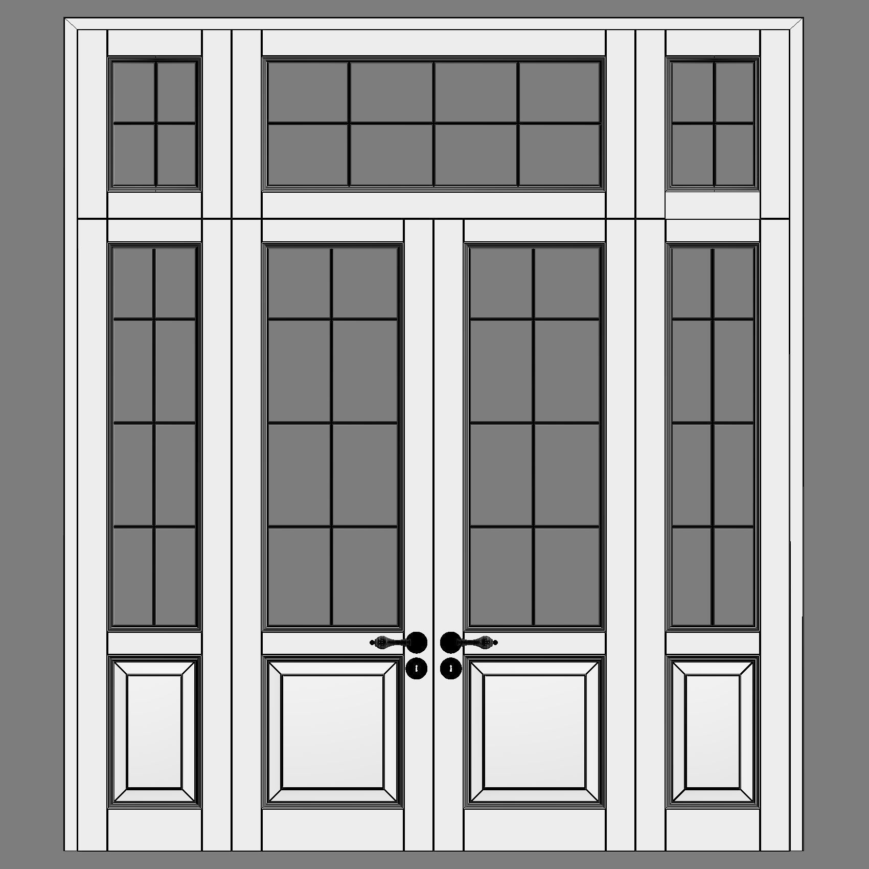 classic wooden door 3D model_2