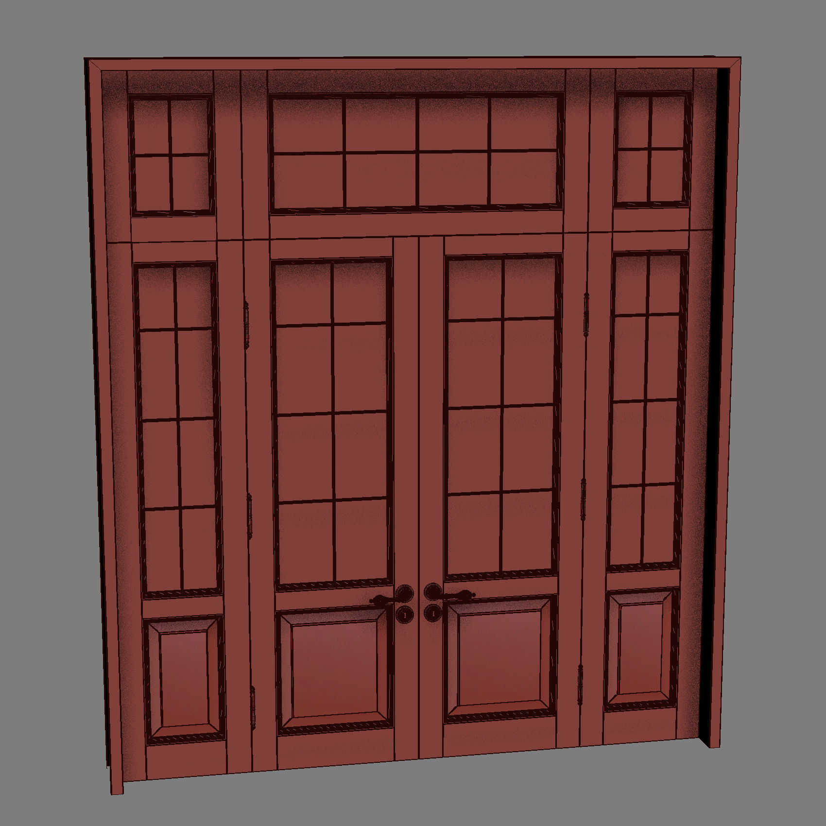 classic wooden door 3D model_9