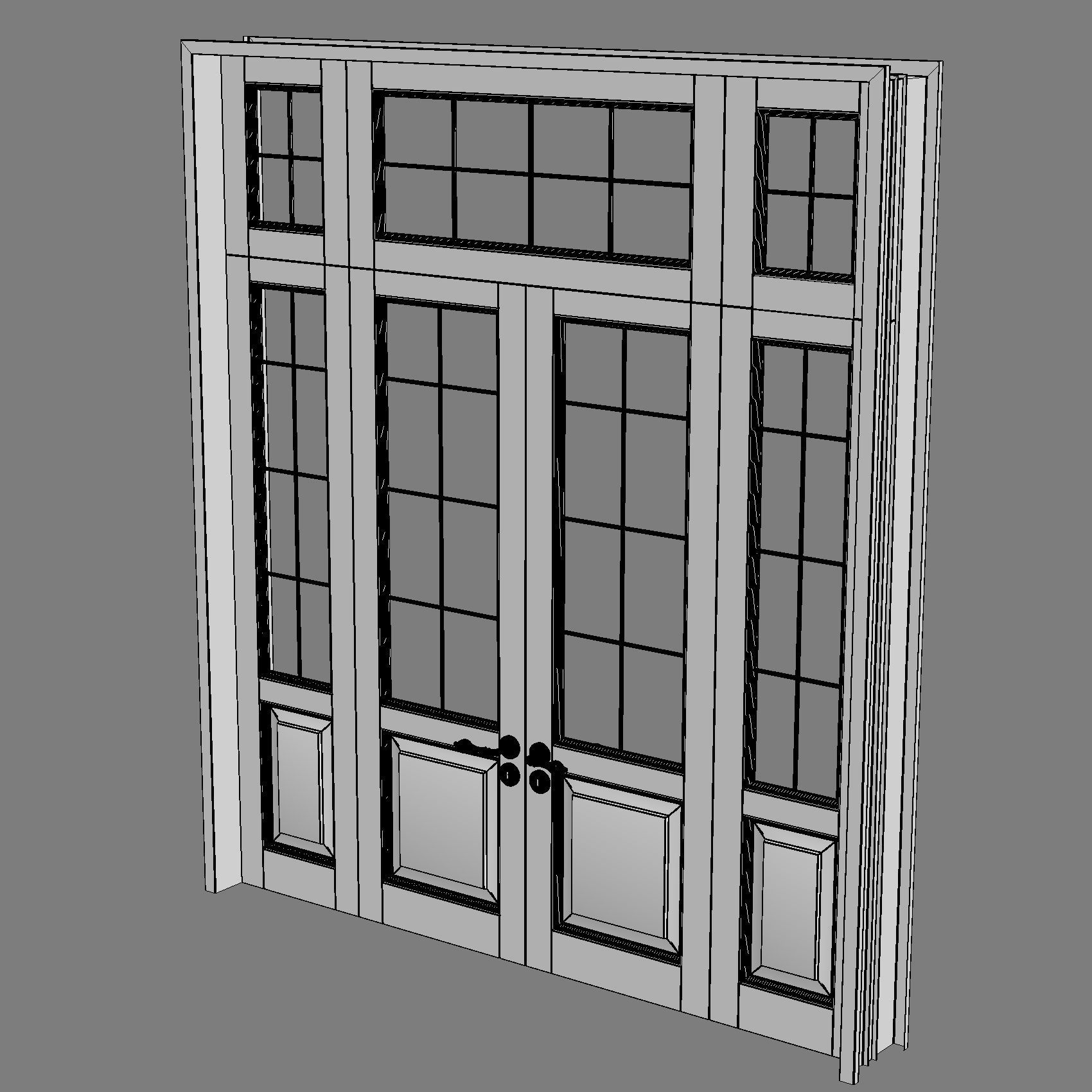 classic wooden door 3D model_6