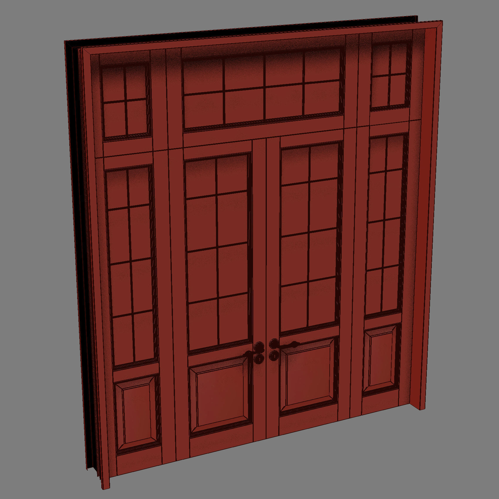 classic wooden door 3D model_5