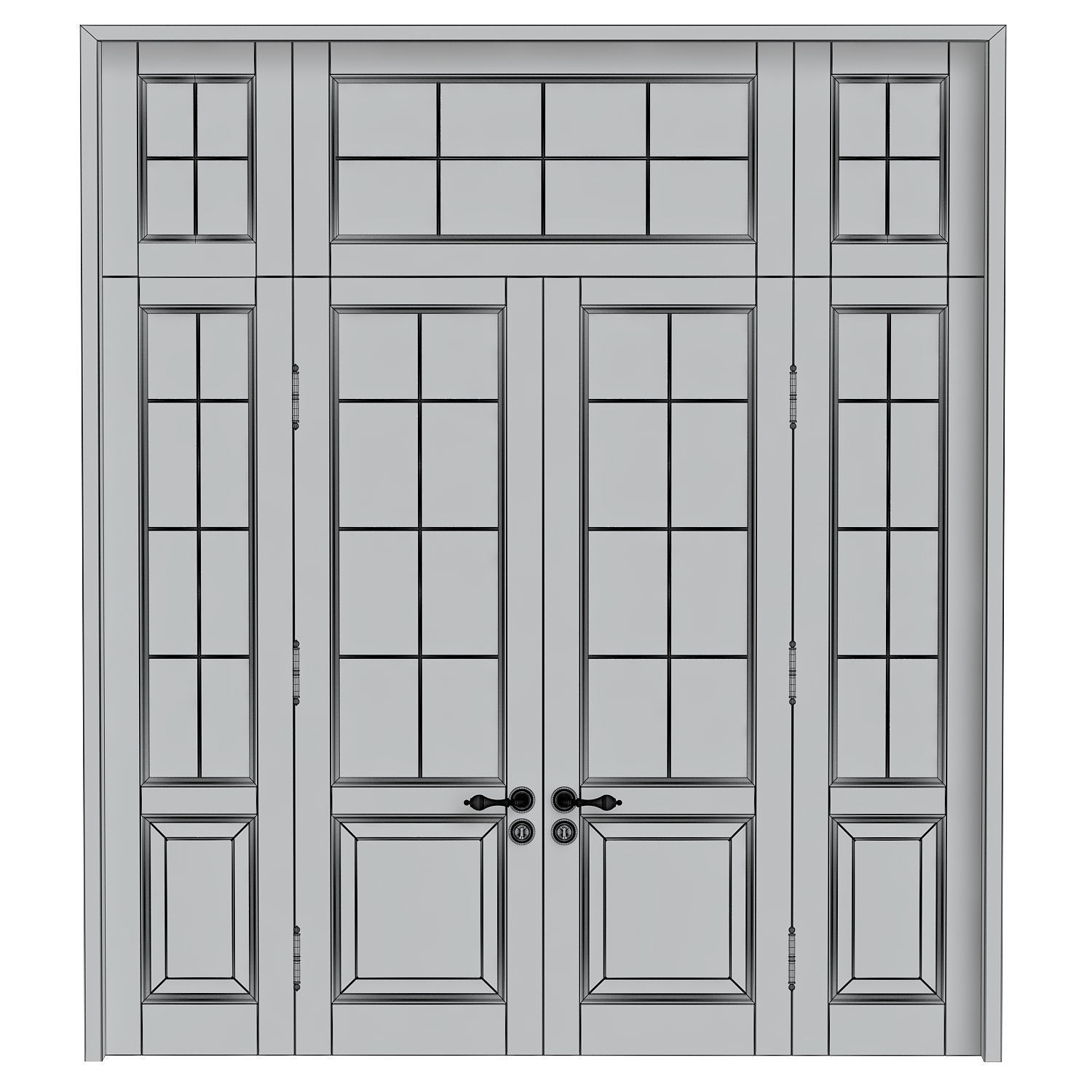 classic wooden door 3D model_1