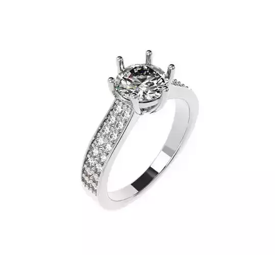 Claw and Pave Set Ring 3D print model