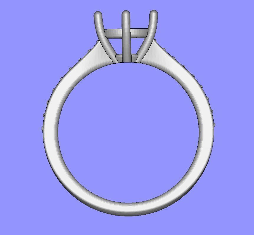 Claw and Pave Set Ring 3D print model_7