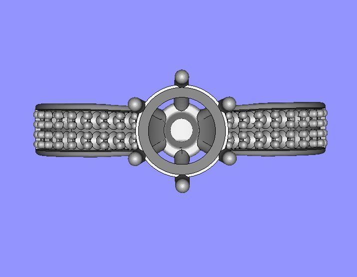 Claw and Pave Set Ring 3D print model_9